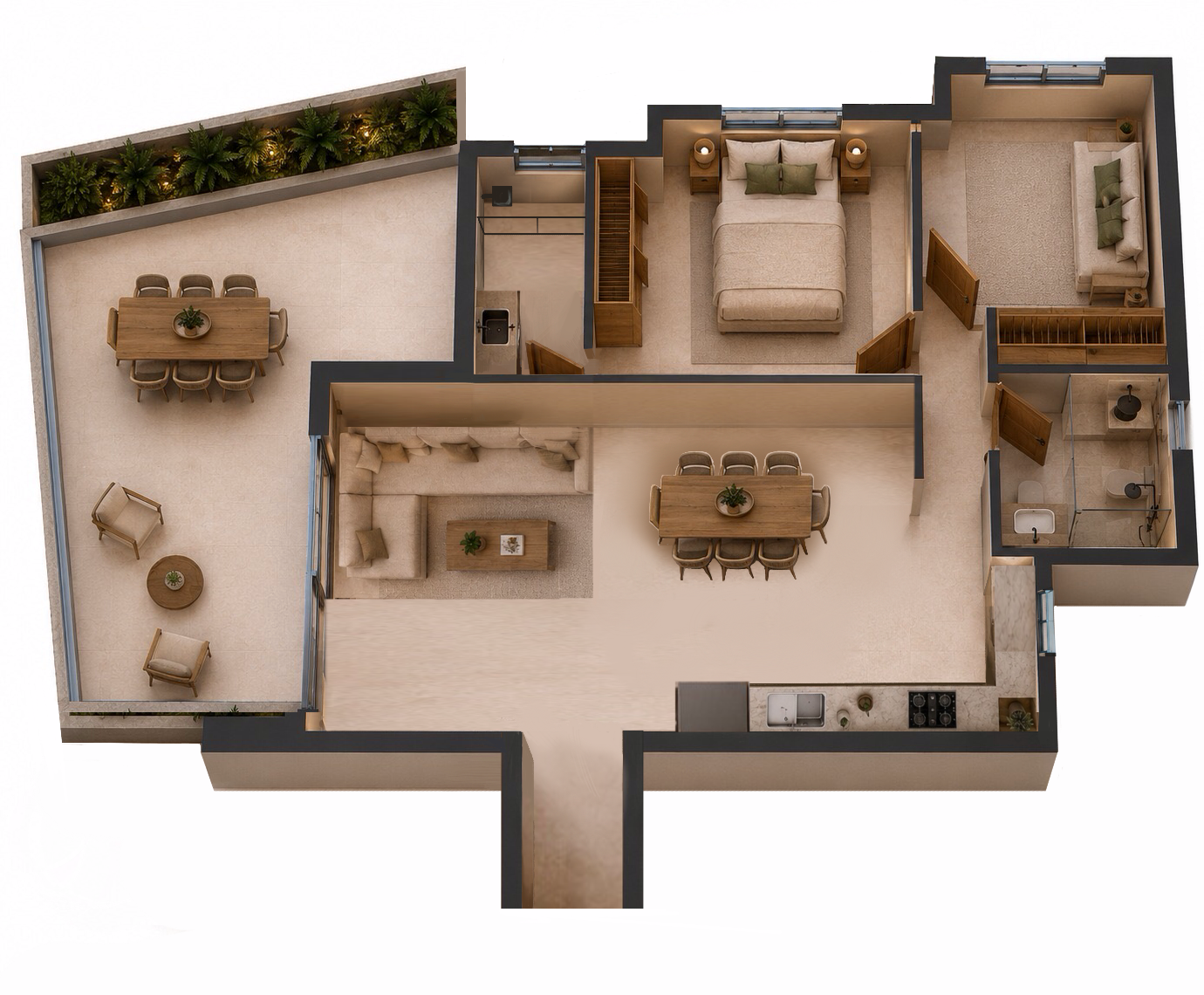 2-Bedroom Apartment, AP103 building plan for NAMI Residences