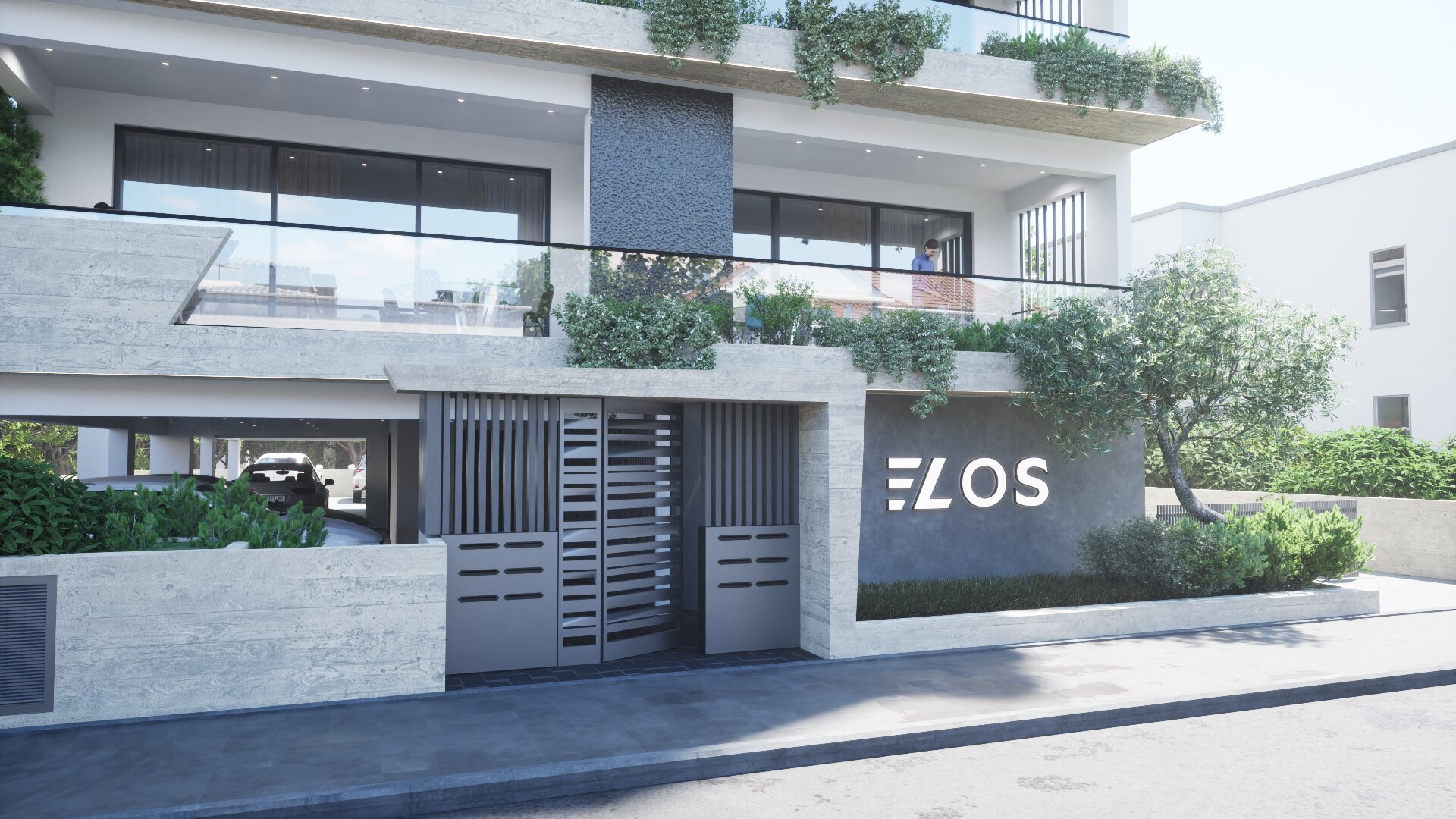 Exterior and common area view 2 of ELOS Residences in Katholiki, Limassol