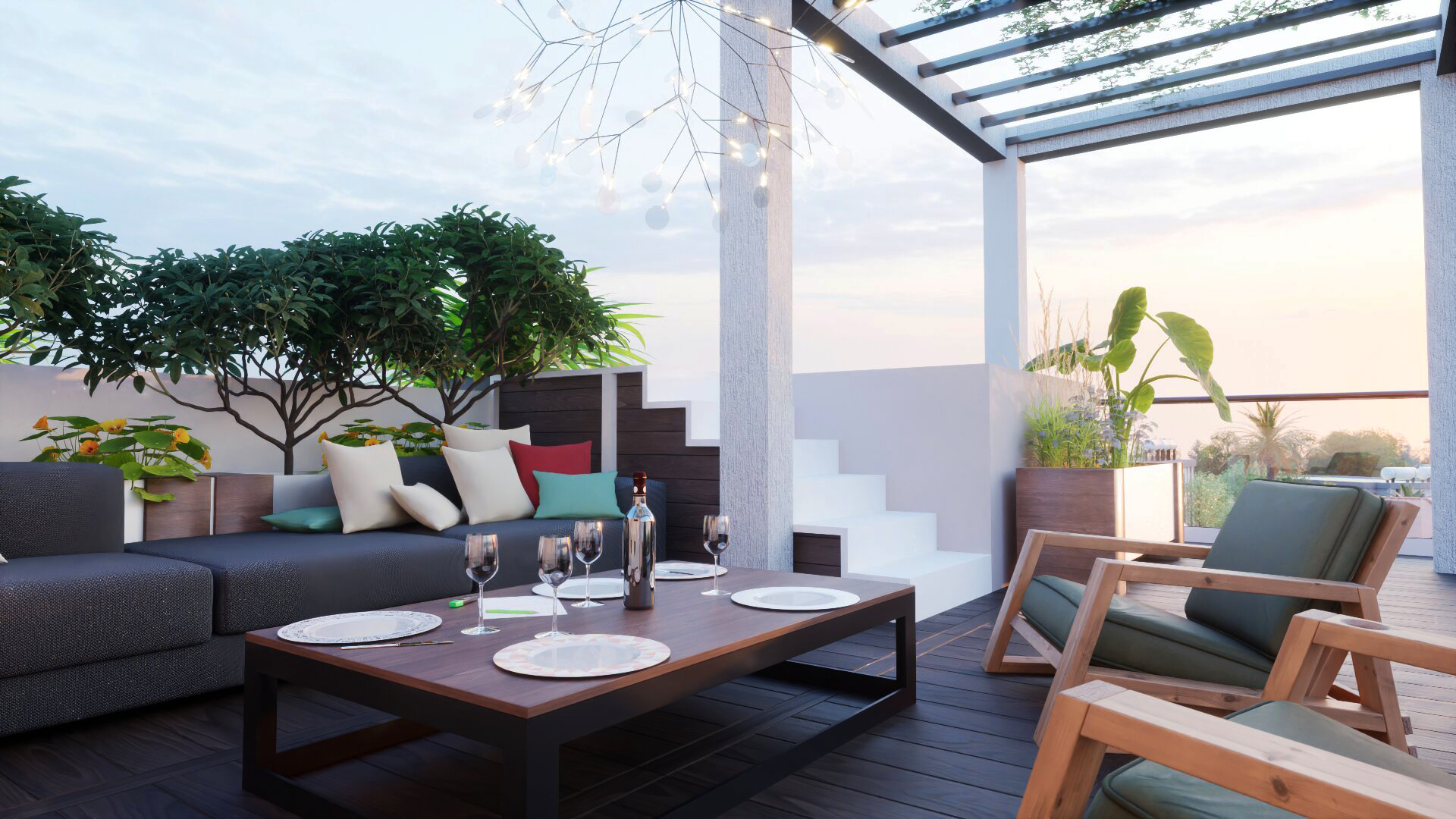 Interior and exterior view 1 of Serene Residences in Limassol