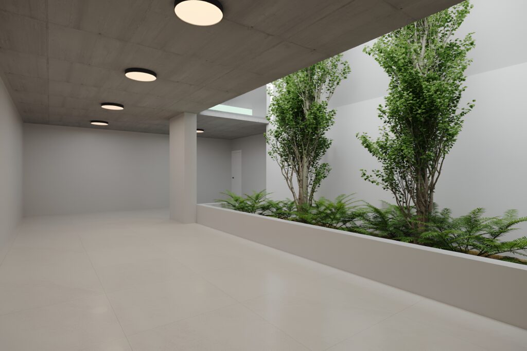 Basement level render at ÁURA Residences