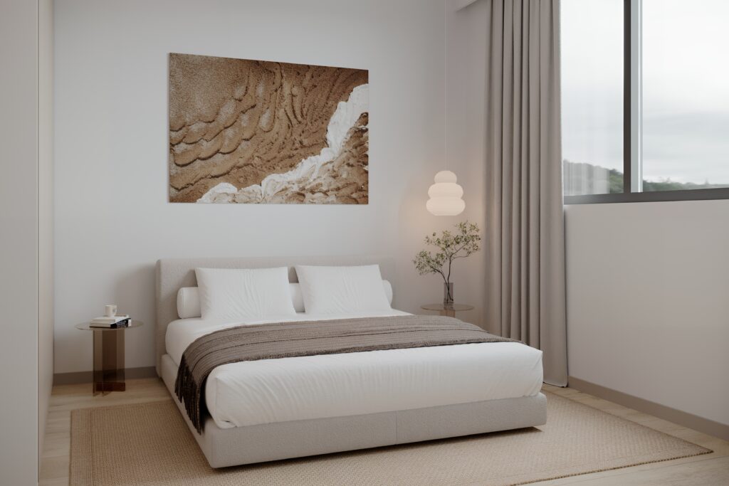 Bedroom render at ÁURA Residences
