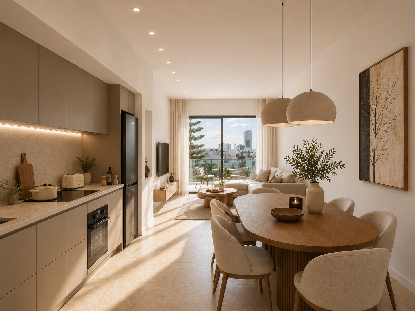 Living room render at NAMI Residences