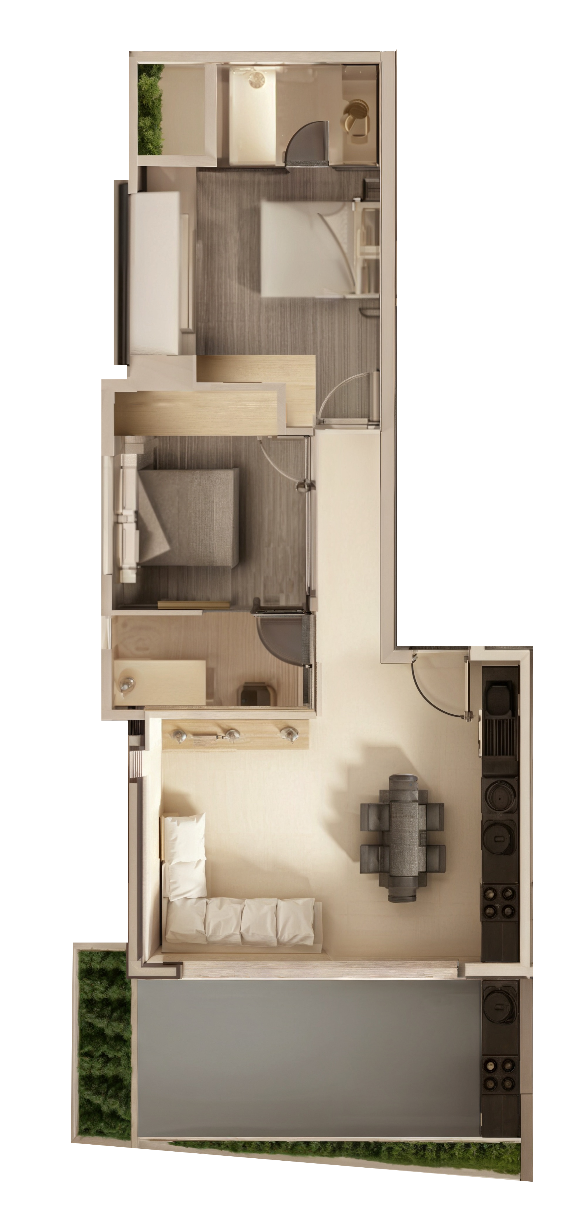 Floor plan of the 2 bedroom apartment at ELOS Residences
