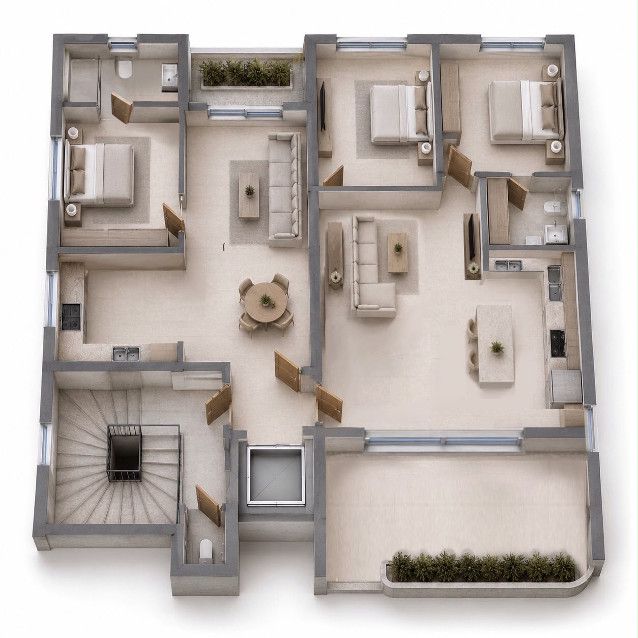 Floors 1 to 3 building plan for ELOS II Residences