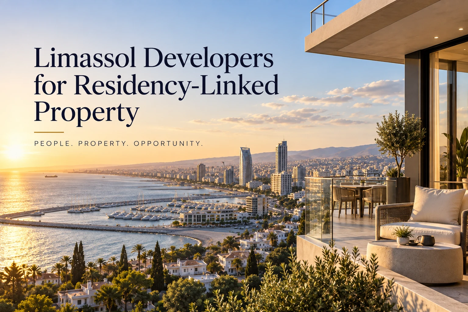 Modern residential development in Limassol, Cyprus, viewed from the street