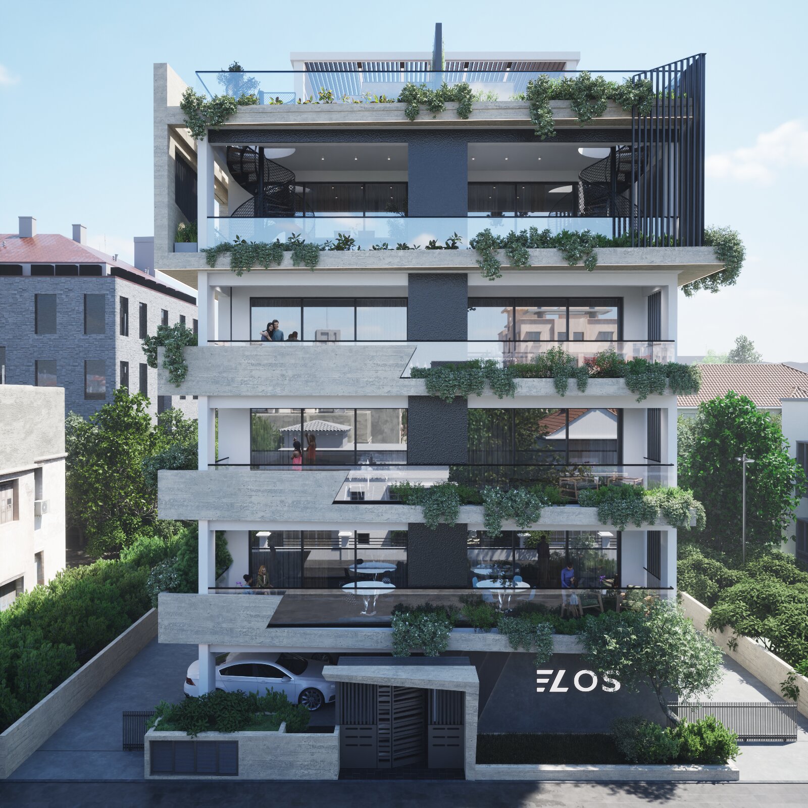 Exterior and common area view 1 of ELOS Residences in Katholiki, Limassol