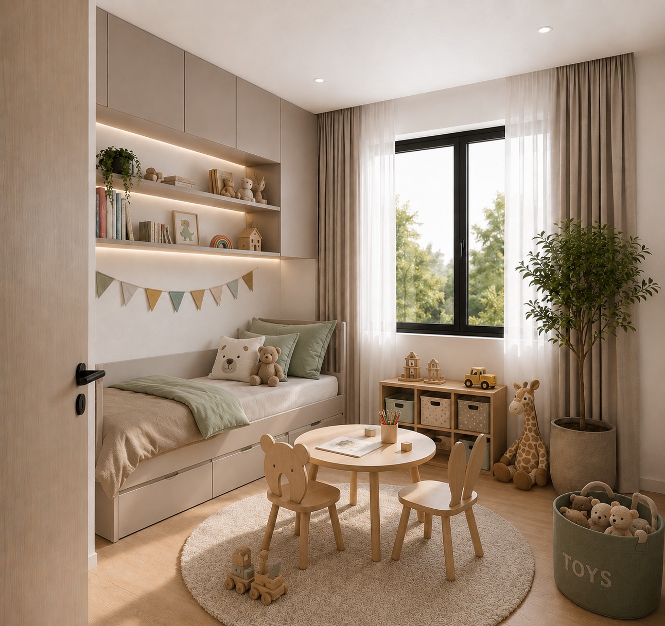 Children's bedroom render at ELOS II Residences