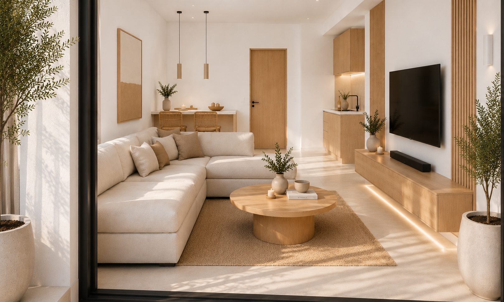 Living area render at NAMI Residences