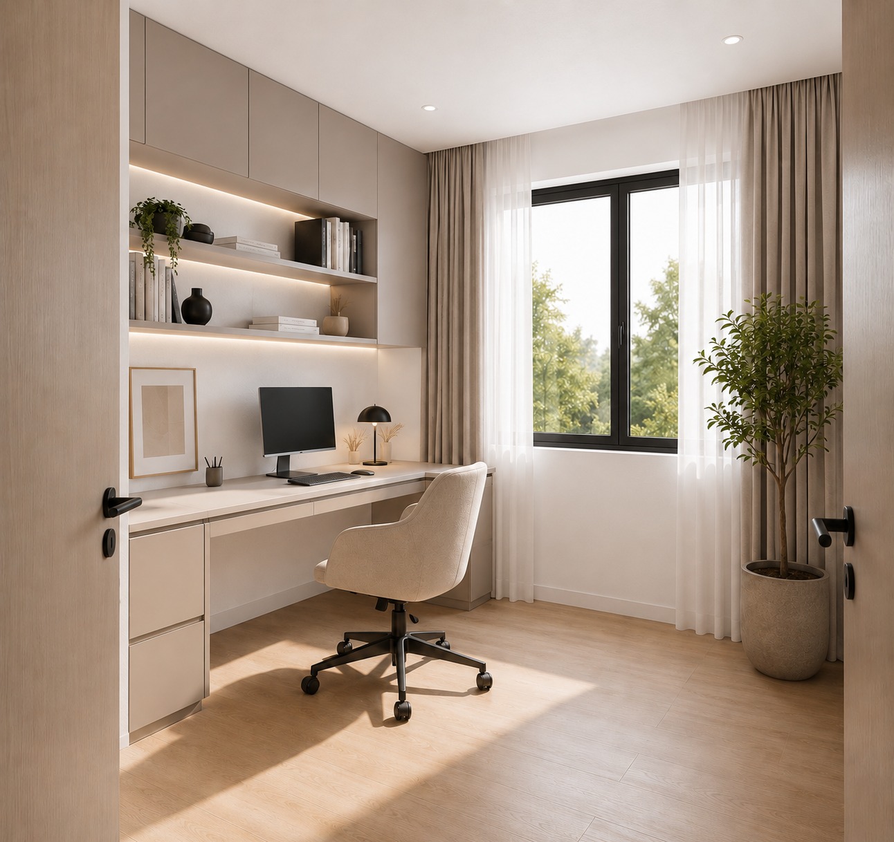 Home office and study render at ELOS II Residences