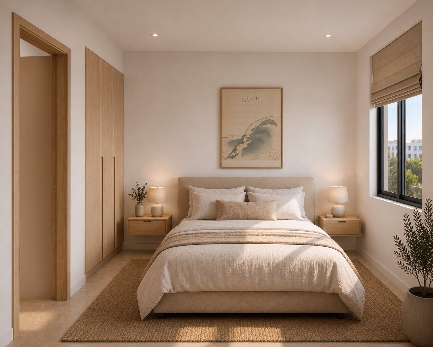 Bedroom render with natural light at NAMI Residences