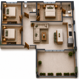 4th floor 3BDR_top_view
